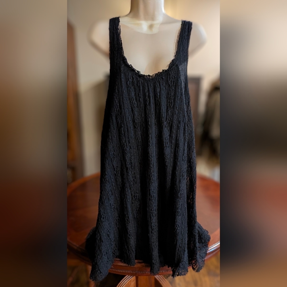 Free People Black Lace Swing Dress.